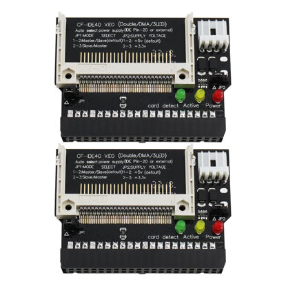 Picture of ECSiNG 2pcs CF to IDE Adapter Card 40 Pin Compact Flash CF Card 40 Pin IDE Hard Drive Converter Card IDE Female Expansion Card for Notebooks Industrial Devices