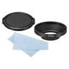 Picture of PATIKIL 40.5mm Lens Hood, Wide Angle Matte Surface Anti-Reflective Inside Hood with Cap and Cleaning Cloth for Camera Lens, Black for Nikon, for Fujifilm, for Pentax, for Leica