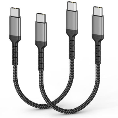 Picture of 1ft USB-C to USB-C Cable Short Type C to Type C Fast Charging Cable Compatible with Apple iPhone 16/15 Pro/Max Samsung Galaxy Google, Short USBC to USBC Cord 12 Inch