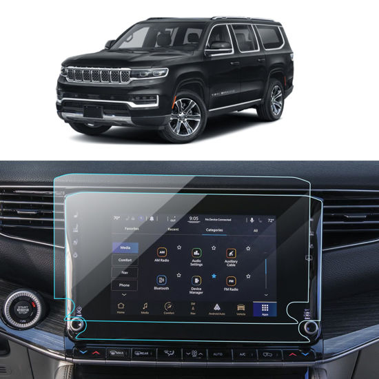 Picture of LANTU 2PCS Car Screen Protector for 2022 2023 2024 Grand Wagoneer (Base, Series, Obsidian) Accessories Navigation Nano Touchscreen Protector Film HD Clear Bubble Free 12''