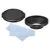 Picture of PATIKIL 46mm Lens Hood, Wide Angle Matte Surface Anti-Reflective Inside Hood with Cap and Cleaning Cloth for Camera Lens, Black for Nikon, for Fujifilm, for Pentax, for Leica