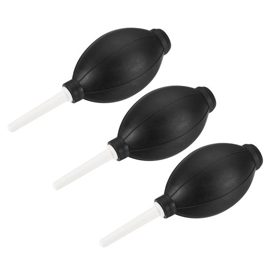 Picture of MECCANIXITY Dust Ball Air Blower Rubber Blowing Pump Cleaning Tool for Camera Lens, Keyboard, PCB Board, Computer, Plants, 147mm, Black Pack of 3