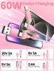Picture of Coiled USB-C and Lightning Cable 2-in-1, 3FT iPhone 15 Car Charger Cord, 60W Fast Charging Cable for iPhone 15, Samsung Galaxy, Google Pixel, Supports Apple CarPlay & Android Auto - Pink