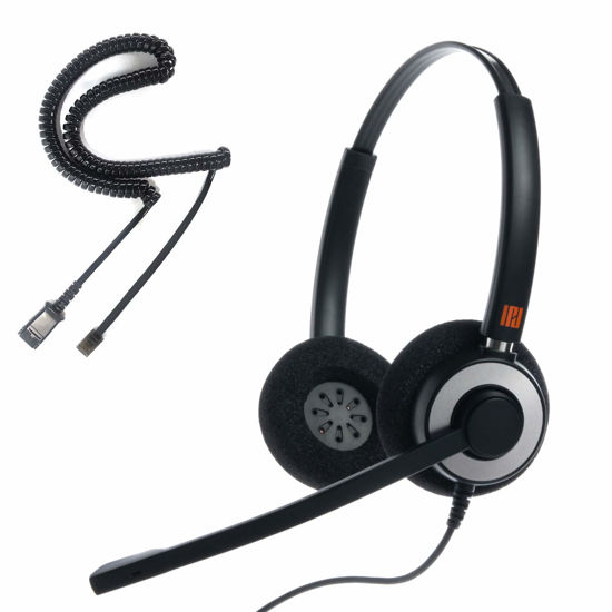 Picture of IPD IPH-165 Phone Headset with Noise Cancelling Microhone for Office and Call Center- Comapatible with Polycom VVX,Aastra,Avaya Digital, Nortel, Samsung,Mitel landline Phones