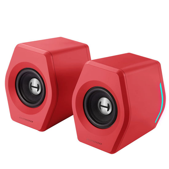 Picture of Edifier G2000 32W PC Computer Speakers for Gaming Desktop PC Laptop Mac Computer Woofer Speakers Bluetooth USB 3.5mm AUX Inputs RGB Lights Multimedia Speakers Red
