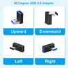 Picture of SZMXUCK 90 Degree USB 3.0 Adapter, 4 Pack Left and Right Angle and Vertical Up and Down Angle USB A Male to Female Converters Extend Laptops, USB Disk, Power Bank, Chargers and Other USB A Devices