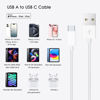 Picture of USB C to USB A Woven CarPlay Cable for iPhone 15/16, 15/16 Pro Max, 15/16 Plus, AirPods Pro (2nd Gen), iPad 10th Gen, iPad Pro 12.9/11,Air 5th/4th Type-C Charger Cord, Car Braided Charging Cable (6ft)