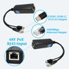 Picture of REVODATA Type C Port PoE Splitter Gigabit 5V/2.4A, PoE to USB-C 5V/2.4A Output, 1000Mbps Gigabit Ethernet Comply IEEE802.3af/at, Plug and Play