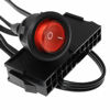 Picture of SQXBK 24-Pin Female ATX PSU Power Supply Starter On/Off Switch Jumper Bridge with Braided Cable and Red Light