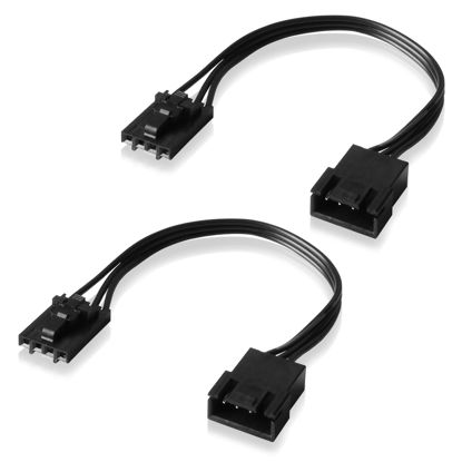 Picture of EZDIY-FAB Adapter Cable Compatible with Corsair RGB HUB, Lighting Node CORE, Commander CORE and iCUE Commander CORE XT, Smart RGB Lighting, Compatible with NZXT ARGB AER2 F-Series Fan (2 x 10cm)