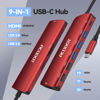 Picture of USB C Hub, Acodot 9 in 1 USB C to 4K@60HZ HDMI Multiport Adapter, 3 USB 3.0 Ports, SD/TF Card Reader, 100W PD, USB C Hub Multiport Adapter Desigend for MacBook Pro Air HP XPS etc, Red