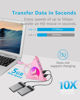 Picture of JoyReken Howling Wolf USB Hub - 7 USB 3.0 Ports - Pink - Plug and Play - 2ft/1.2m Long Cable, for Laptop, PC, Flash Drive, HDD, Console, Printer, Keyborad, Mouse and More(Charging Not Supported)…