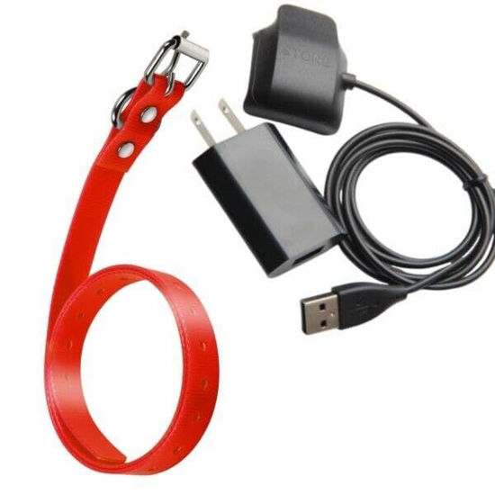 Picture of KELEFET Charger Clip USB Plug for Garmin Delta Sport Delta Upland Delta XC 3/4-Inch Collar Strap for Garmin Delta Series (red)