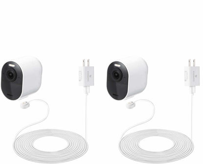 Picture of 16ft/4.8m Weatherproof Outdoor Charging Cable with Quick Charge Adapter Compatible with Arlo Ultra/Ultra 2/Pro 3/Pro 4/Pro 5s (2 Pack, White) (NOT Compatible with Arlo Essential Spotlight)