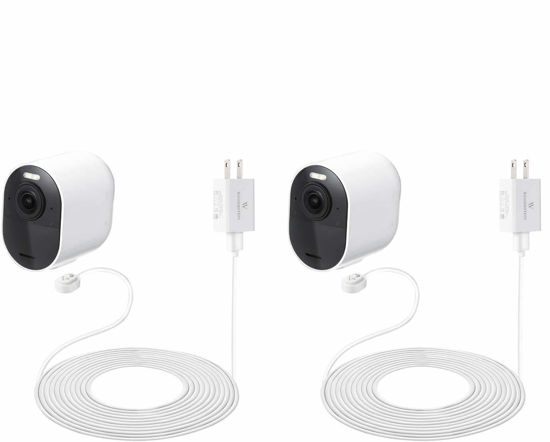 Picture of 16ft/4.8m Weatherproof Outdoor Charging Cable with Quick Charge Adapter Compatible with Arlo Ultra/Ultra 2/Pro 3/Pro 4/Pro 5s (2 Pack, White) (NOT Compatible with Arlo Essential Spotlight)