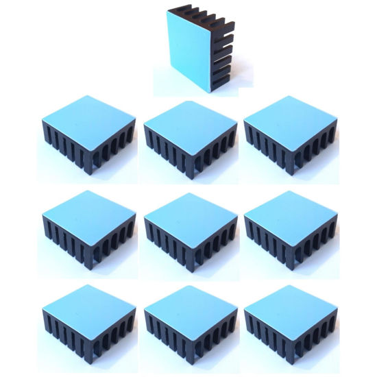 Picture of Easycargo 10pcs 22mm Heatsink Kit 22x22x10mm + 3M8810 Thermal Conductive Adhesive Tape, Cooler Heat Sink for Cooling Raspberry Pi SSD PS5 M.2 SSD NVMe 2280 GPU IC Chips VRAM VGA RAM (22mmx22mmx10mm)