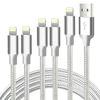 Picture of cugunu iPhone Charger, 5 Pack 3/3/6/6/10FT Apple MFi Certified USB Lightning Cable Nylon Braided Fast Charging Cord Compatible for iPhone 14/13/12/11/X/Max/8/7/6/5/SE/Plus/iPad - Silver