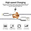 Picture of cugunu iPhone Charger, 5 Pack 3/3/6/6/10FT Apple MFi Certified USB Lightning Cable Nylon Braided Fast Charging Cord Compatible for iPhone 14/13/12/11/X/Max/8/7/6/5/SE/Plus/iPad - Silver