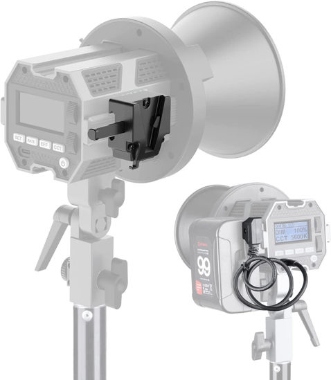 Picture of COLBOR VM2 V-Mount Adaptor and D-Tap to Type-C Cable, V-Mount Battery Plate with Cable Compatible only with COLBOR CL60/CL100X-Series COB Video Lights