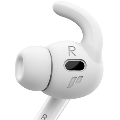 Picture of Proof Labs 4 Pairs for AirPods Pro 2 Ear Hooks Covers [Added Storage Pouch] Accessories Compatible with Apple AirPods Pro Generation 2 (White)