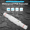 Picture of SinLoon IP67 Waterproof PoE Extender 100m/250m Extension 10/100Mbps Outdoor PoE Repeater RJ45 Ethernet PoE Extender for IP Camera Plug and Play (White)