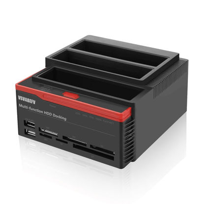 Picture of VSVABEFV IDE Hard Drive HDD Docking Station Hard Drive Dock Reader, 2.5" 3.5" External Hard Drive Enclosure, External HDD Hard Drive Card Reader USB 3.0 Hub, USB 3.0 to 2 SATA Ports 1 IDE Port