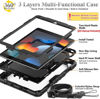 Picture of BMOUO Case for iPad 9th/8th/7th Generation 10.2", Shockproof 360 Rotating Stand Shoulder Hand Strap iPad 9th/8th/7th Generation Case with Pencil Holder for iPad 10.2 inch 2021/2020/2019 - Black