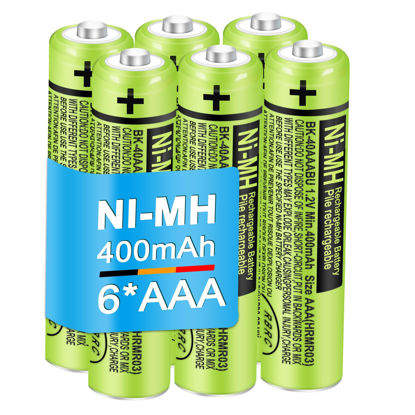 Picture of EOCIK BK-40AAABU 6Pack NI-MH 400mAh AAA Rechargeable Battery for Panasonic 1.2V AAA Rechargeable Battery for Cordless Phones
