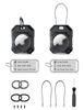 Picture of PROfezzion 2 Pack 2-in-1 Secure AirTag Holder Hard Shell Case with Key Rings, Key Tag, Metal Wire Cable, Allen Wrench and Spare Screws for Keychain, Dog Collar, Luggage Bag, Backpack & More - Black