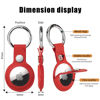 Picture of 4 Pack Airtag Holder, Air Tag Keychain, PU Leather Airtag Case, Air Tagsmate for Luggage, Comes with Ring Metal Snap Keyring for Luggage, Keys, Pets, Kids Bag