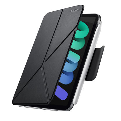 Picture of PITAKA for iPad Mini 7 Case A17 Pro (2024), Compatible with iPad Mini 7 (2024) /iPad Mini 6 (2021), Portrait/Landscape Magnetic Case with Pencil Holder, 4 Standing Angles and - Black