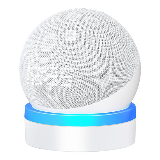 Picture of FUQINTOP Stand for Echo Dot 4th/5th Generation, Table Holder Mount with Light Guide, Enhance Light Effect, Space-Saving Dot 4/5 Accessories with Cable Management, White