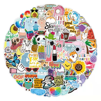 Picture of 105 PCS Water Bottle Stickers for Teens Kids, Vinyl Waterproof Vsco Cute Aesthetic Stickers, Hydroflask Laptop Phone Scooter Stickers for Teens Kids Girls Gifts