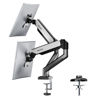 Picture of NearHub Dual Monitor Desk Mount for 13-32 Inch Computer Screen,Adjustable Gas Spring Monitor Arm,Each Arm Holds 4.4 to 22 lbs,VESA Bracket 75X75mm 100X100mm with C Clamp & Grommet Mounting Base
