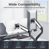 Picture of NearHub Dual Monitor Desk Mount for 13-32 Inch Computer Screen,Adjustable Gas Spring Monitor Arm,Each Arm Holds 4.4 to 22 lbs,VESA Bracket 75X75mm 100X100mm with C Clamp & Grommet Mounting Base