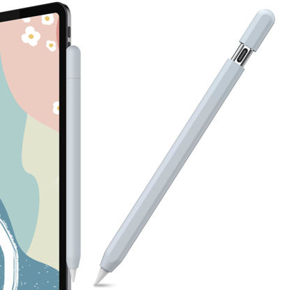 Picture of AhaStyle Silicone Case for Apple Pencil (USB-C) 2023 Ultra Thin Proteative Cover Skin Apple Pencil Sleeve Anti-Slip Grip Compatible with Apple Pencil USB C (Light Blue)