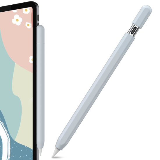 Picture of AhaStyle Silicone Case for Apple Pencil (USB-C) 2023 Ultra Thin Proteative Cover Skin Apple Pencil Sleeve Anti-Slip Grip Compatible with Apple Pencil USB C (Light Blue)