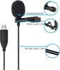Picture of Fyvadio USB Lavalier Microphone, 6.6ft USB Microphone Plug & Play Omnidirectional Lapel Shirt Collar Clip on Mic for PC, Computer, Mac, Laptop, YouTube, Skype, Recording, Podcasting, Gaming