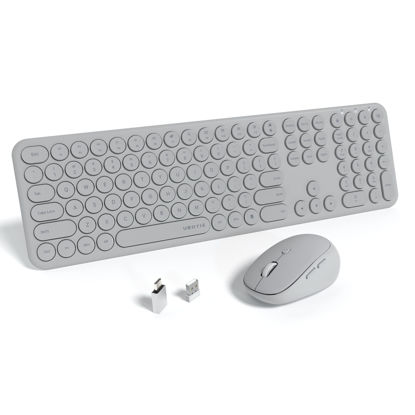 Picture of UBOTIE Wireless Keyboards and Mouse, Silent Scissor Swithes Slim Keyboards Mice Set, Quiet Full Size Computer Keyboard with Adjustable DPI Mouse for PC(Space Gray)