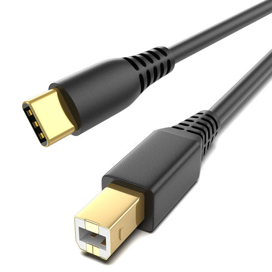 Picture of ULIFTUS USB-B to USB-C Printer Cable 6.6FT, Gold-Plated USB Type B to Type C Cord for MacBook Pro/Air HP, USB C MIDI Cable for Yamaha Piano, DJ Controller, Keyboard, Printer Cable 2m