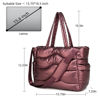 Picture of Y.U.M.C. Quilted Puffer Tote Bag for Women- Stylish Multi-Way Carrying Shoulder Bag with Laptop Compartment (maroon)