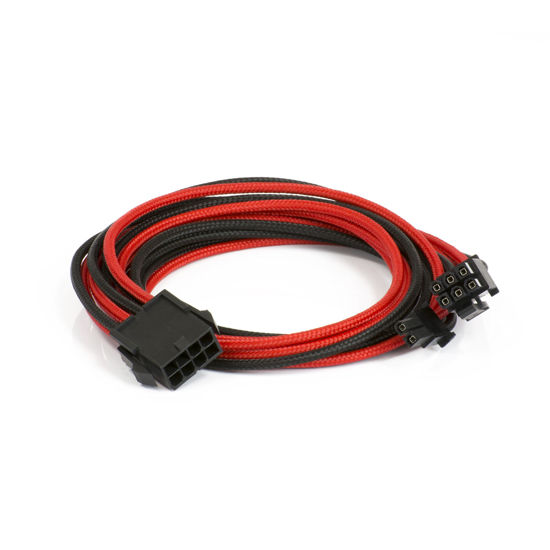 Picture of Phanteks 8 to 8 (6+2) Pin VGA Premium Sleeved Extension Cable 19.68" Length, Black/Red(PH-CB8V_BR)