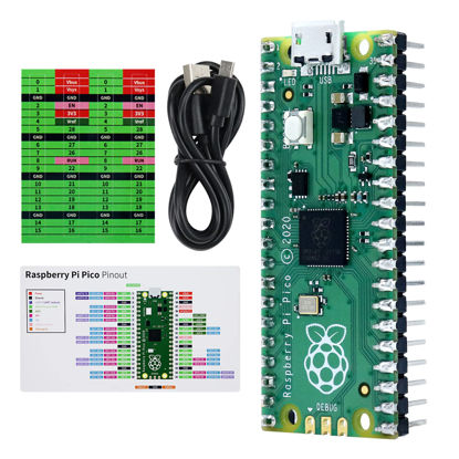 Picture of Freenove Raspberry Pi Pico Board Pre-Soldered Header, Dual-core Arm Cortex-M0+ Microcontroller, Development Board, Python C Java Code, Tutorial Example Projects