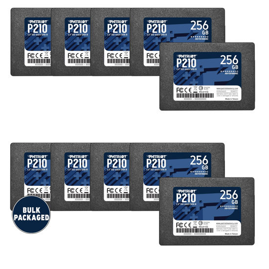 Picture of Patriot Memory P210 SATA 3 256GB SSD 2.5 Inch Internal Solid State Drive Bulk Packaged 10 Pack - P210S256G2510B