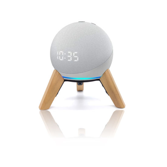 Picture of Counlisha Real Wood Stand for Echo Dots(4th Gen),(5th gen) Speaker,Wooden Mount Accessories Anti-Slip Holder Tripod for Echo Dot (Newest Model) 2024,(White Oak)