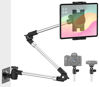 Picture of Dosvsi Tablet Wall Holder for iPad, 35in Adjustable Arm Drill Base Tablet Mount for Kitchen Cabinet, Sturdy Metal Camera Holder Webcam Stand for iPad Pro 12.9 Air Mini, Tab,Switch,iPhone, 4-13" Tablet