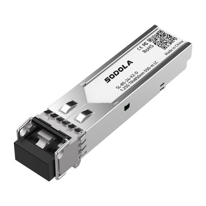 Picture of SODOLA 1.25G SFP 1000Base-SX Multimode LC Fiber Transceiver, 850nm MMF, 550m, for Cisco GLC-SX-MMD/SFP-GE-S, Meraki MA-SFP-1GB-SX, Fortinet, Ubiquiti UniFi UF-MM-1G, Mikrotik, TP-Link
