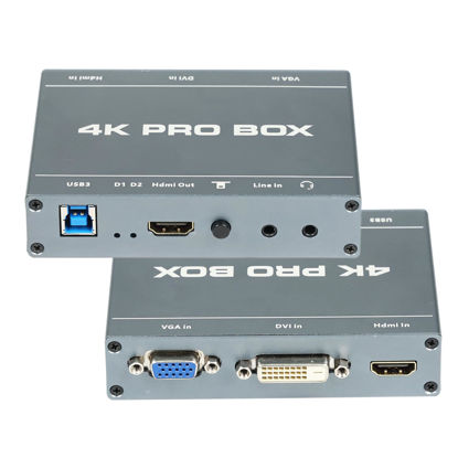 Picture of ATCCPYDM 4K DVI Video Capture Card,Audio Video HDMI Game Capture,DVI HDMI VGA to USB3.0 Full HD Video Capture Device,1080P@60Hz HDMI Loop-Out,Compatible with Windows,Linux,Android and MAC System