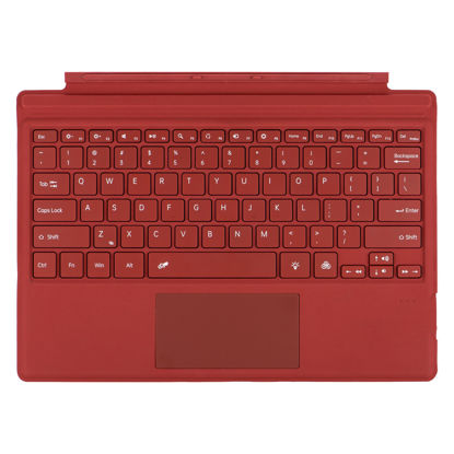 Picture of mobee Type Cover for Microsoft Surface Pro 7+/ Pro 7 / Pro 6 / Pro 5 / Pro 4 / Pro 3, Bluetooch Type Keyboard with Multi-Touch Trackpad, Ultra Silm (Red with Backlit)