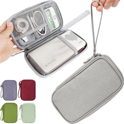 Picture of CAAORDKSO Cord Organizer Travel Cable Organizer Bag Tech Electronic Organizer Travel Case, Waterproof Electronic Accessories Pouch Bag for Cable, Cord, Charger, Phone, Power Bank, Earphone(Light Grey)